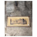 mid century panoramic city scape print