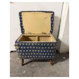 wooden storage stool