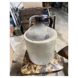 two tone stone whiskey jug