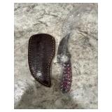 New Damascus Knife With Sheath