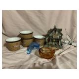 Vintage glassware/Halloween village light up