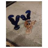 vintage-style colored rooster figurines