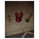 3 kerosene oil lamps