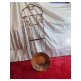 rustic brown metal vertical plate rack