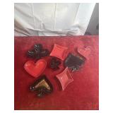 porcelain playing card suit dishes shaped like