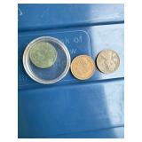 Three wheat pennies