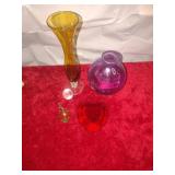 Collection of vintage glass pieces and ceramic