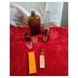 Antique glass bottles