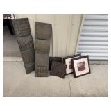 decorative wall panels and framed art pieces