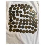 70 vintage Indian Head Cent coins