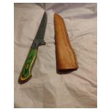 New Damascus Knife With Sheath
