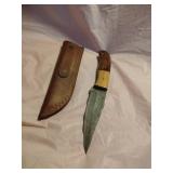 New Damascus Knife With Sheath