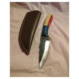 New Damascus Knife With Sheath