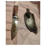 New Damascus Knife With Sheath