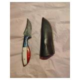 New Damascus Knife With Sheath