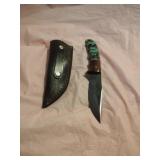 New Damascus Knife With Sheath