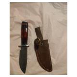 New Damascus Knife With Sheath