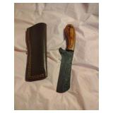 New Damascus Knife With Sheath