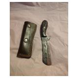 New Damascus Knife With Sheath