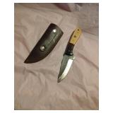 New Damascus Knife With Sheath