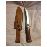 New Damascus Knife With Sheath