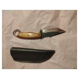 New Damascus Knife With Sheath