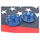 Cast Iron Apple Baker Blue Speckled Enamel (2)