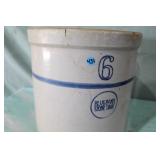 Blue Band Stoneware Crock - 6 Gallon