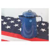 Enamel Coated Steel Blue Specs Purculator