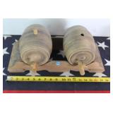 Ceramic Double Whiskey Barrel w/ 6 Shot Glasses