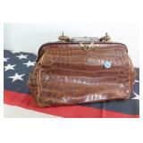 Petite Antique ALLIGATOR Belly Skin Doctor Bag