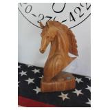 Hand Carved Wooden Horse Head