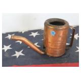 Vintage Copper 1 Quart Swing Spout Oil Can