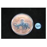 5 oz .999 fine copper "Kraken"