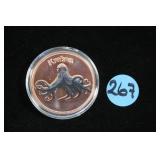 1 oz .999 fine copper "Kraken"