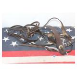 Western Leather Horse Headstall and Split Reins