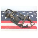 Vintage Leather Bridle, Blinders & Iron Bit