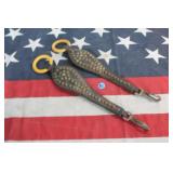 Vintage Leather w Brass Studs Horse Bridle Drops