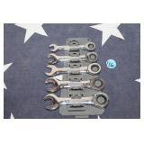 Chrome Stubby Ratcheting Combination Wrenches