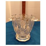 Vintage heavy etched crystal floral ice bucket