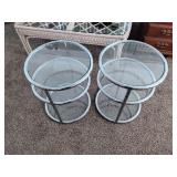 Mid century modern swivel side tables (2)