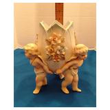 Lenwile Ardalt Cherubs & tulip bisque porcelain