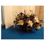 Ceramic planter w/ floral arrangement