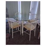 Glass top bistro table w/ 4 chairs
