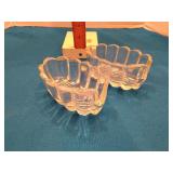 Princess House crystal glass spoon holders (2)