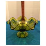 Viking Glass 6-petal pedestal glass compote