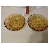Amber glass serving bowls