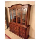 2 piece wooden china cabinet