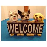Resin decorative dog Welcome sign