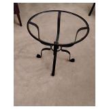Metal glass top side table